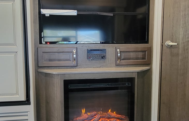 TV and Fireplace