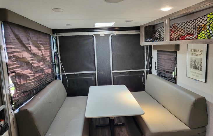 Garage Area with lounge, dining, sleeping area