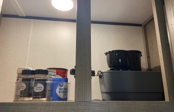 Above the sink storage.