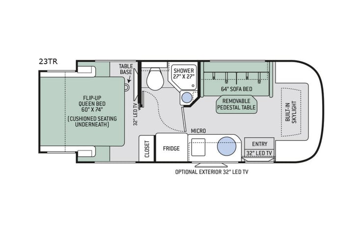 Representative floor plan provided by a trusted RVshare partner.