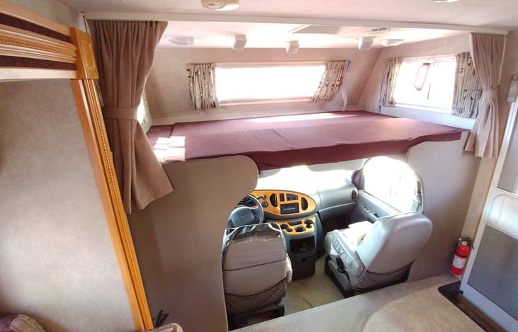 Over cab extra long queen sized bed