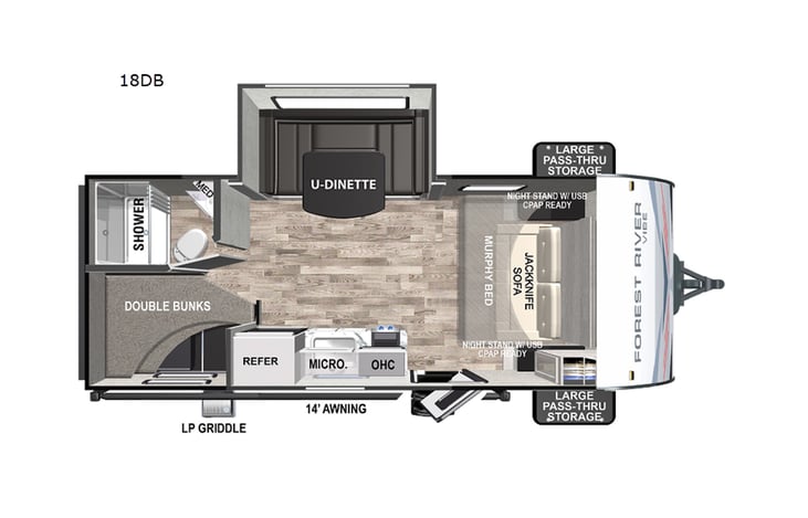 Representative floor plan provided by a trusted RVshare partner.