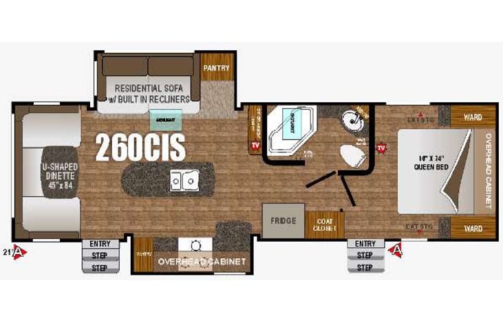Representative floor plan provided by a trusted RVshare partner.