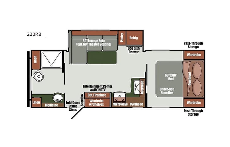 Representative floor plan provided by a trusted RVshare partner.