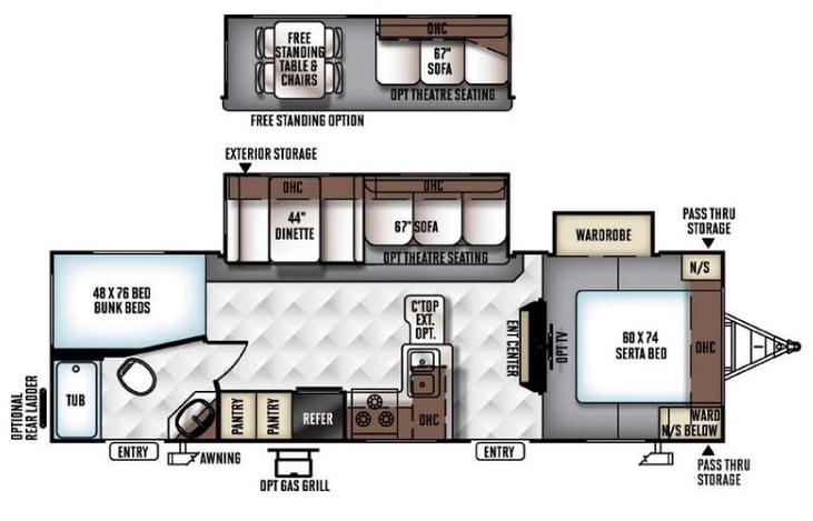 Representative floor plan provided by a trusted RVshare partner.
