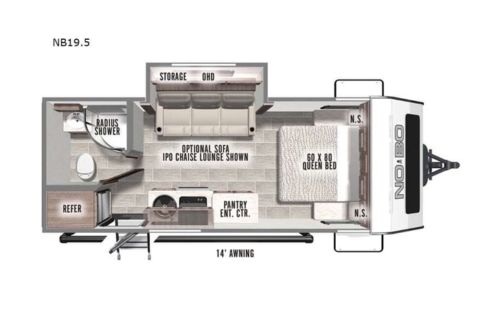Representative floor plan provided by a trusted RVshare partner.