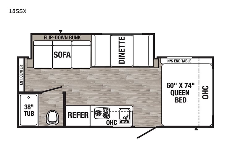 Representative floor plan provided by a trusted RVshare partner.