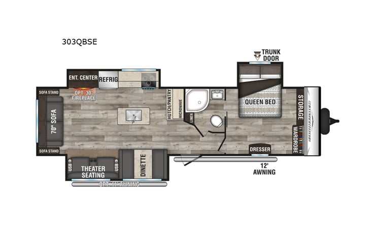 Representative floor plan provided by a trusted RVshare partner.