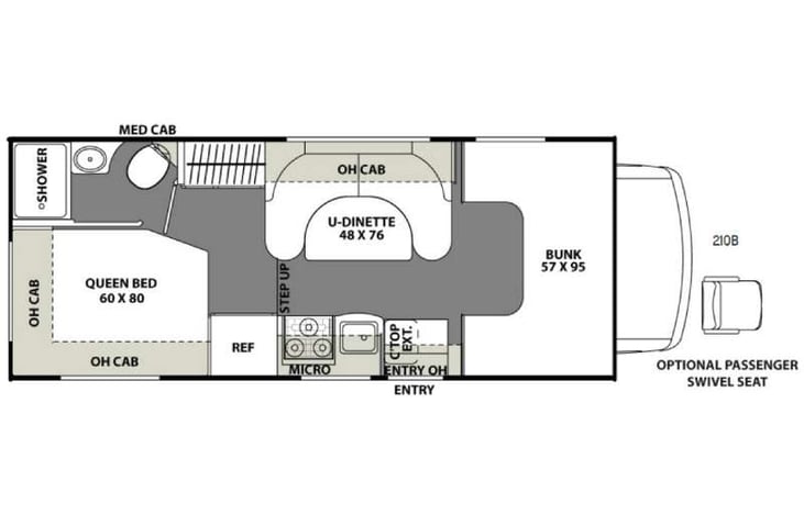 Representative floor plan provided by a trusted RVshare partner.