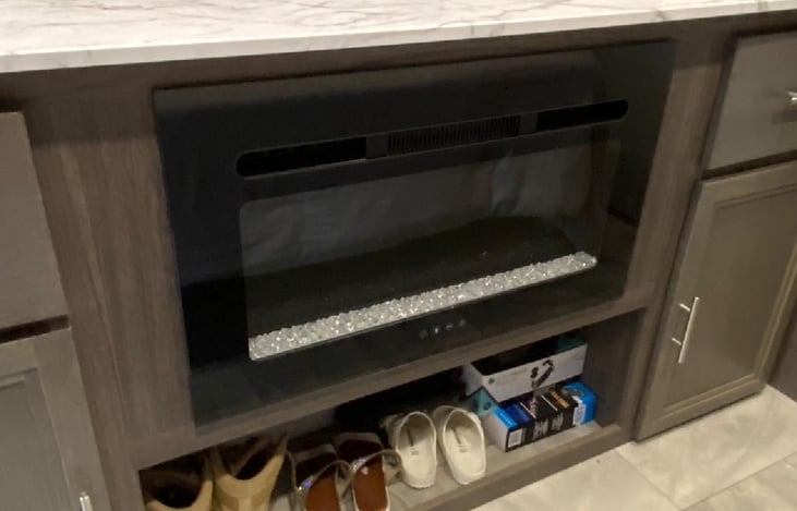 Master bedroom fireplace