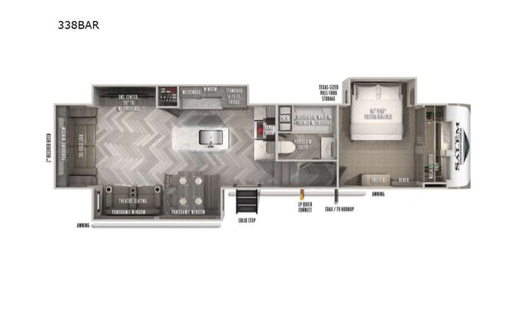 Representative floor plan provided by a trusted RVshare partner.