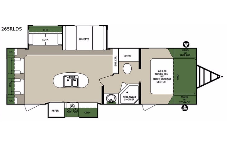 Representative floor plan provided by a trusted RVshare partner.