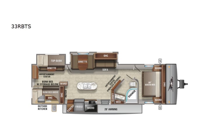 Representative floor plan provided by a trusted RVshare partner.