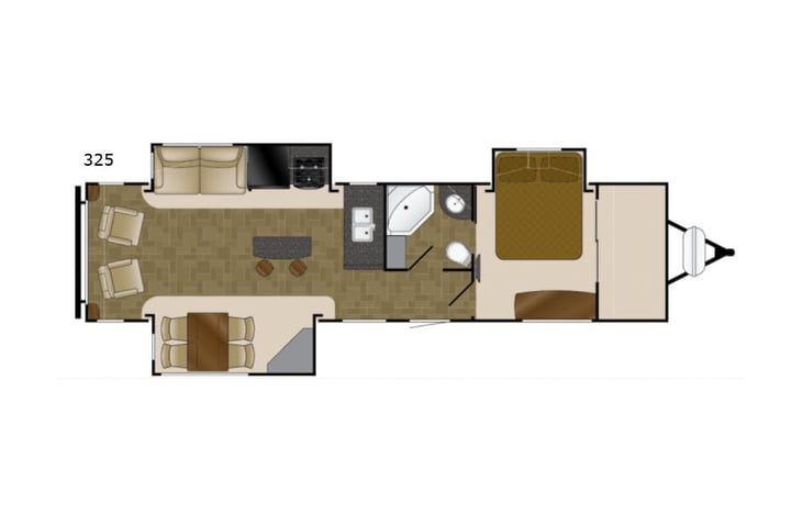 Representative floor plan provided by a trusted RVshare partner.