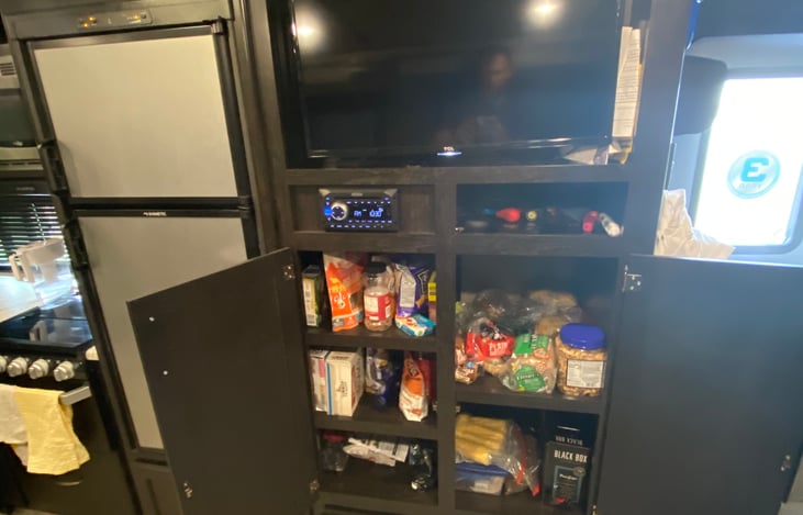 Large cupboard space for food storage
