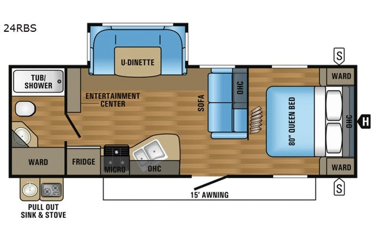 Representative floor plan provided by a trusted RVshare partner.
