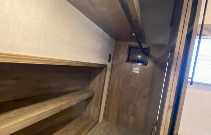 Washer and dryer  hook up in master closet.  But we DID NOT install them.