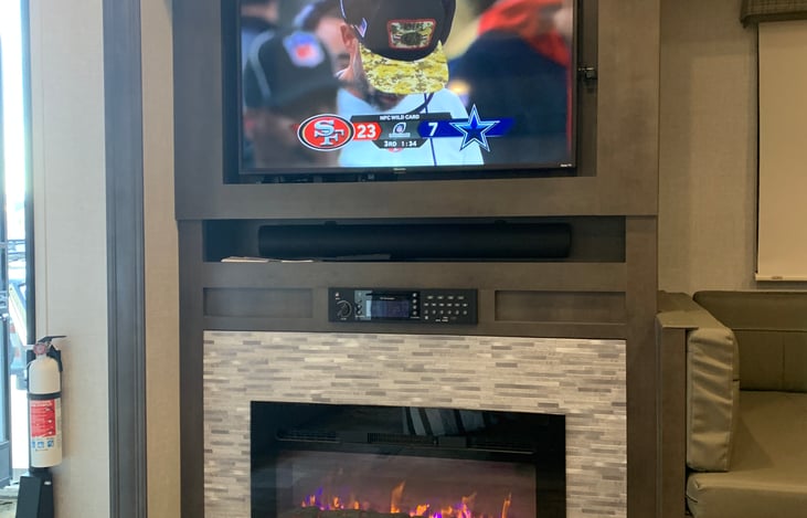 TV and Fire Place