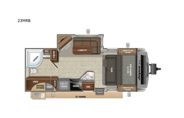 Representative floor plan provided by a trusted RVshare partner.