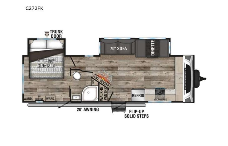 Representative floor plan provided by a trusted RVshare partner.
