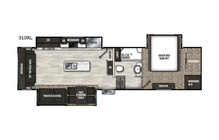 Representative floor plan provided by a trusted RVshare partner.