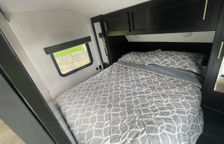 Queen size (non RV) mattress - very comfortable.