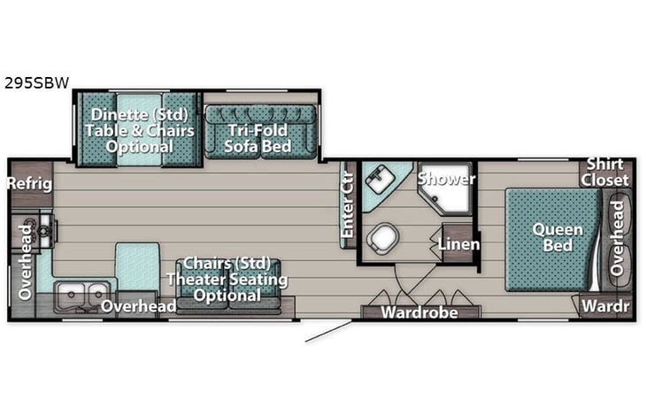 Representative floor plan provided by a trusted RVshare partner.