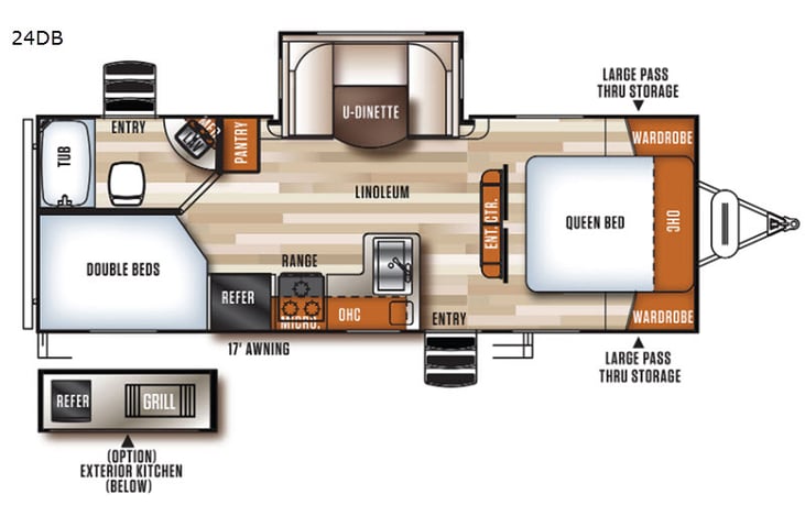 Representative floor plan provided by a trusted RVshare partner.