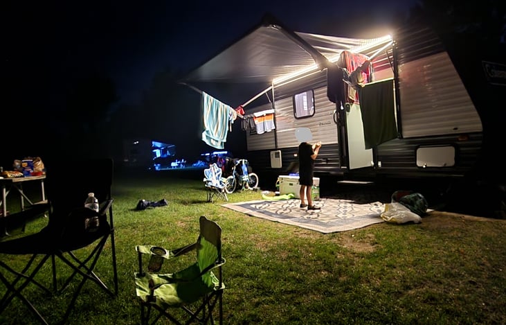 Outdoor Mat included. Can include camping chairs upon request.
