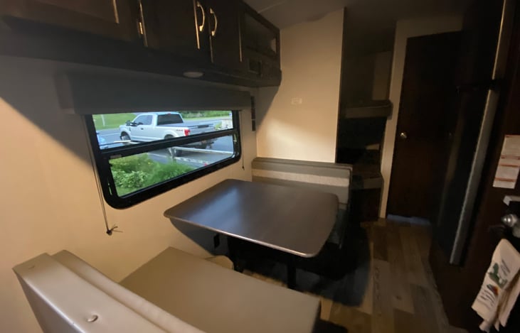 Dinning area, folds down to another sleeping area