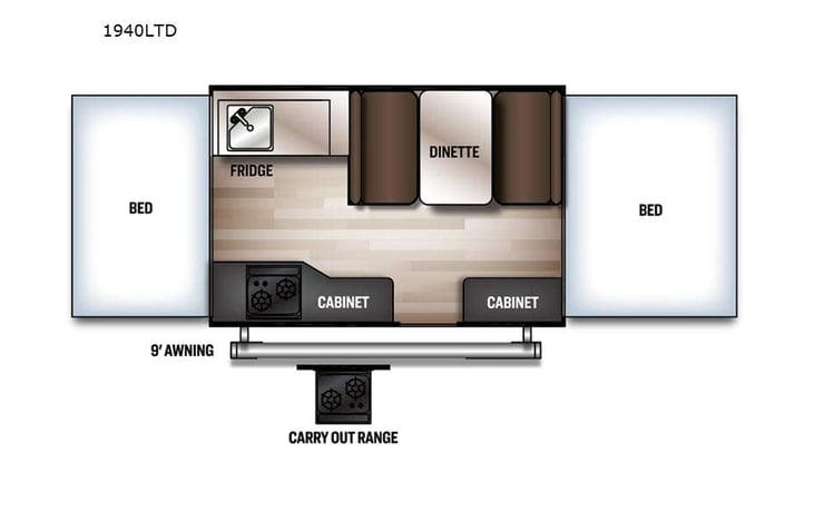 Representative floor plan provided by a trusted RVshare partner.