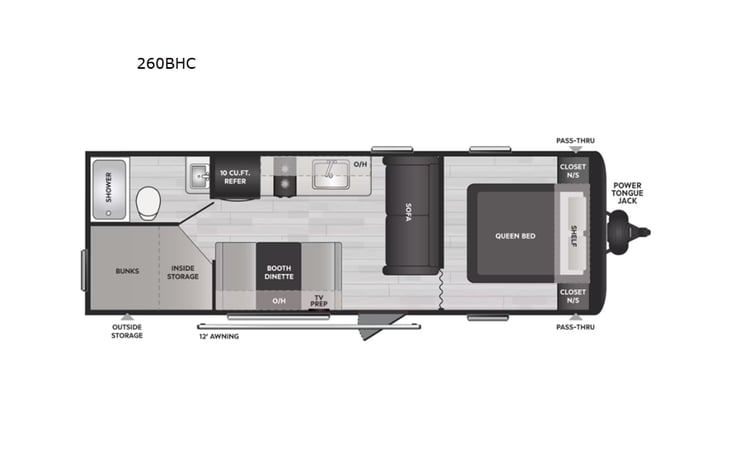 Representative floor plan provided by a trusted RVshare partner.