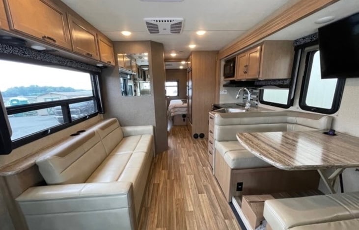 view looking back from cab