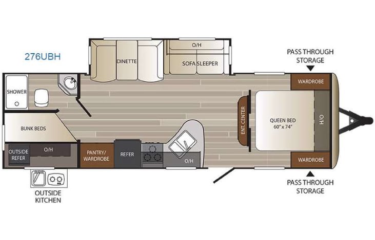 Representative floor plan provided by a trusted RVshare partner.