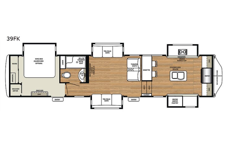 Representative floor plan provided by a trusted RVshare partner.