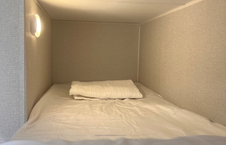 Each bunk has its own reading light and USB port