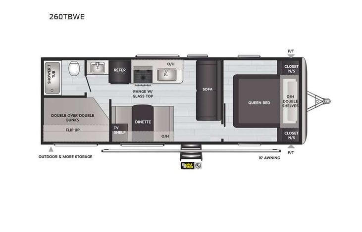 Representative floor plan provided by a trusted RVshare partner.