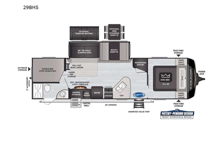 Representative floor plan provided by a trusted RVshare partner.
