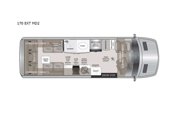 Representative floor plan provided by a trusted RVshare partner.