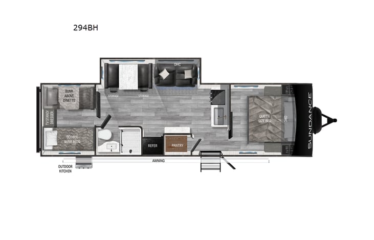 Representative floor plan provided by a trusted RVshare partner.