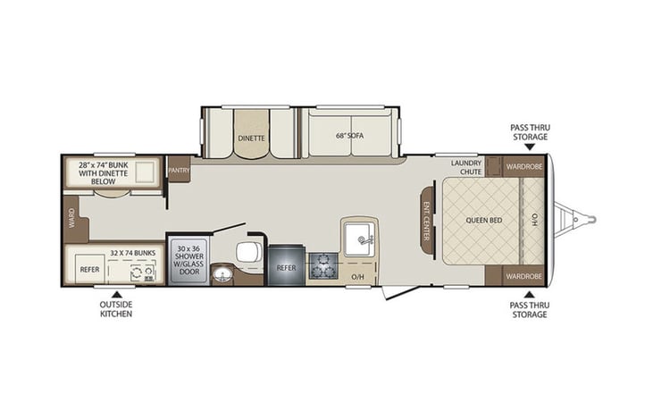 Representative floor plan provided by a trusted RVshare partner.
