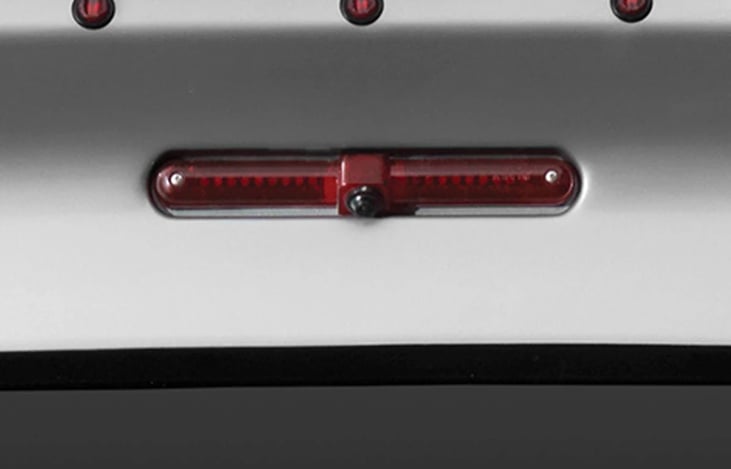 Rear view camera (on at all times on the “rear view mirror”)