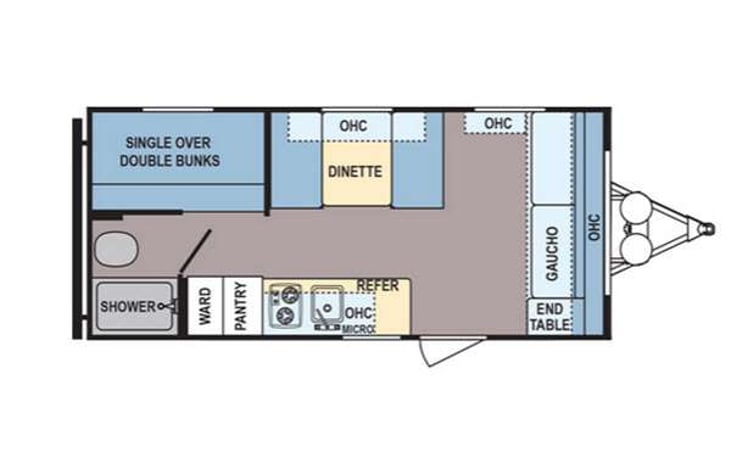 Representative floor plan provided by a trusted RVshare partner.