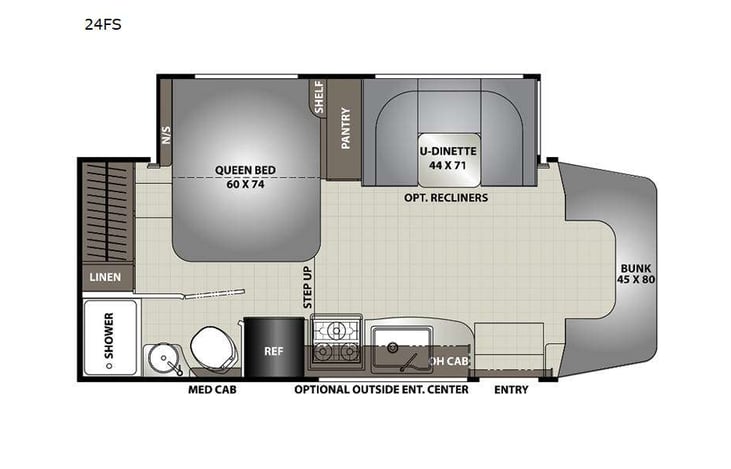 Representative floor plan provided by a trusted RVshare partner.