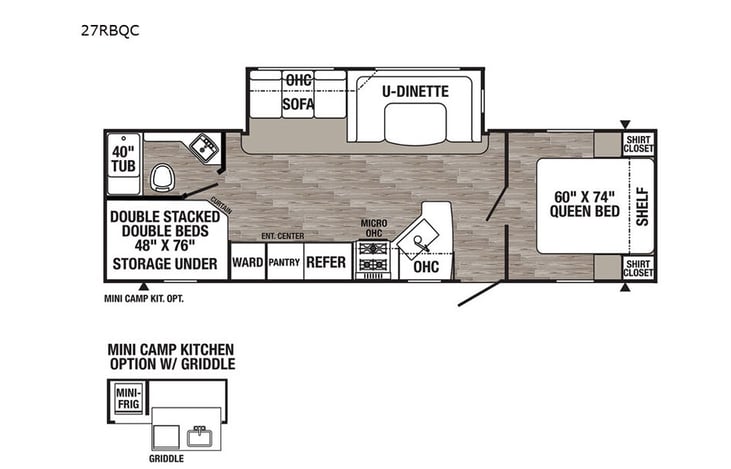 Representative floor plan provided by a trusted RVshare partner.