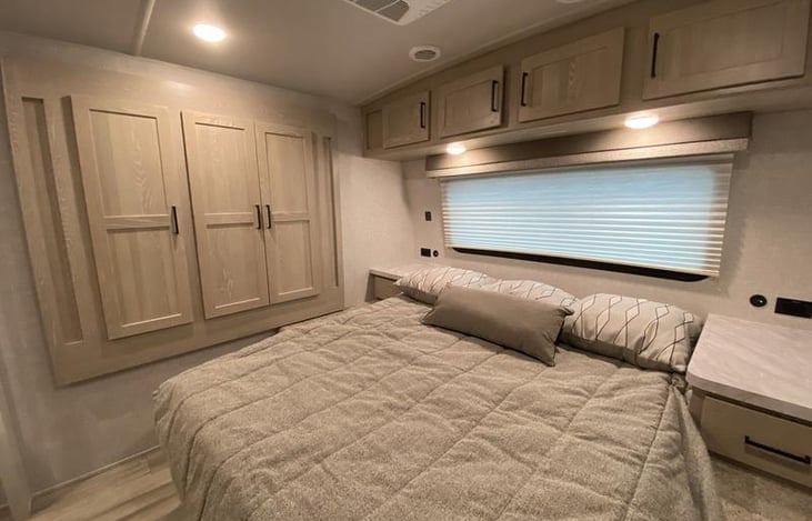 Huge Closet space that gets extended out to make this private master even bigger!