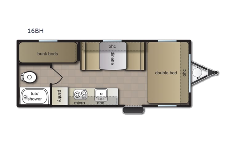 Representative floor plan provided by a trusted RVshare partner.