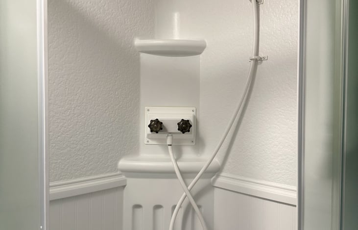 Close up of full shower.