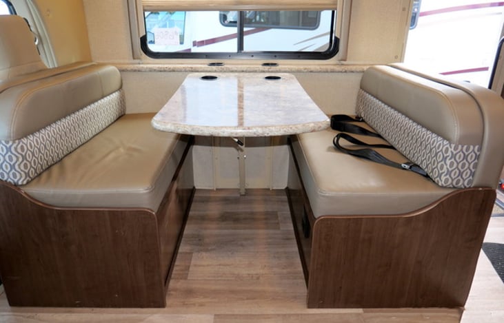 Dinette which folds out into a bed