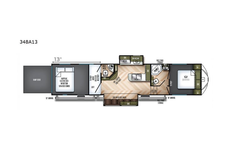 Representative floor plan provided by a trusted RVshare partner.